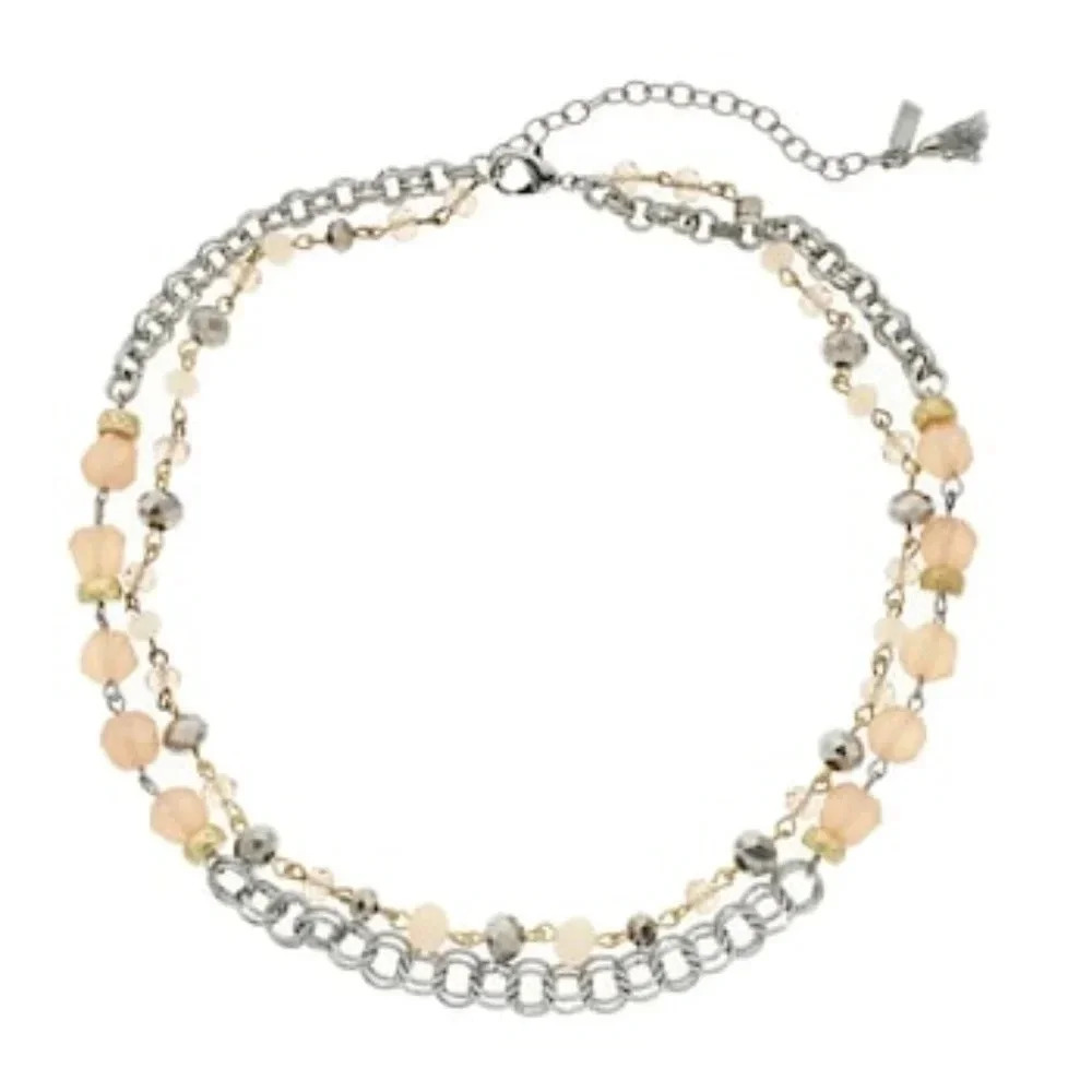 Vera Wang Bead & Chain Double Strand Necklace